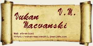 Vukan Mačvanski vizit kartica